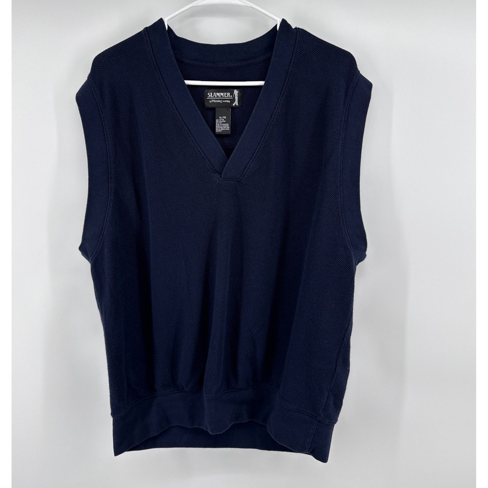 Slammer by Munsingwear Mens Navy Blue V-Neck Cotton Sweater Vest XL P817020